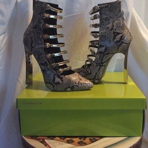 Snakeskin Strappy Stiletto